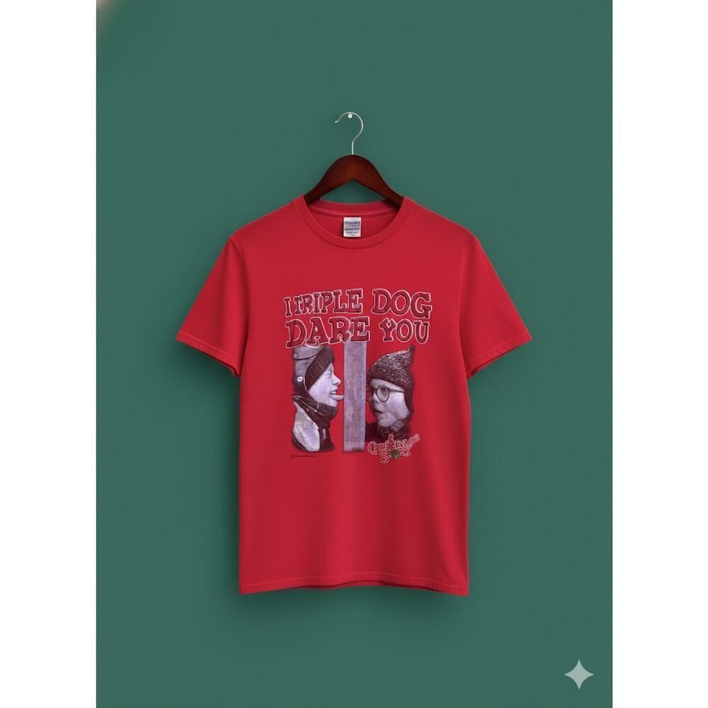 Vintage A Christmas Story Triple Dog Dare You Tennessee River Red T-Shirt XXL